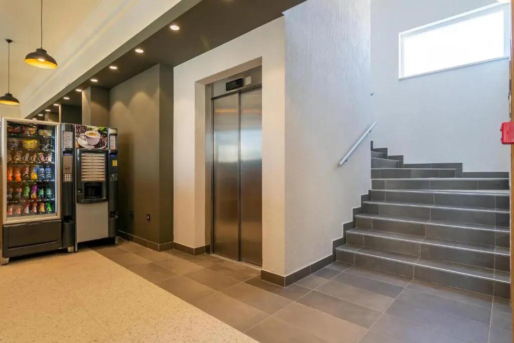 Traditional vending machines in a building lobby common area